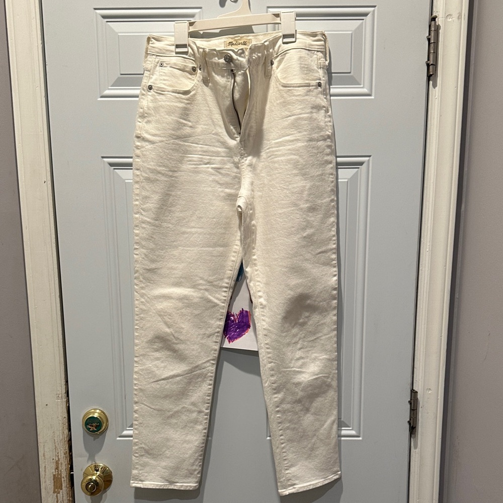 Madewell Women's Cream Straight Leg Jeans